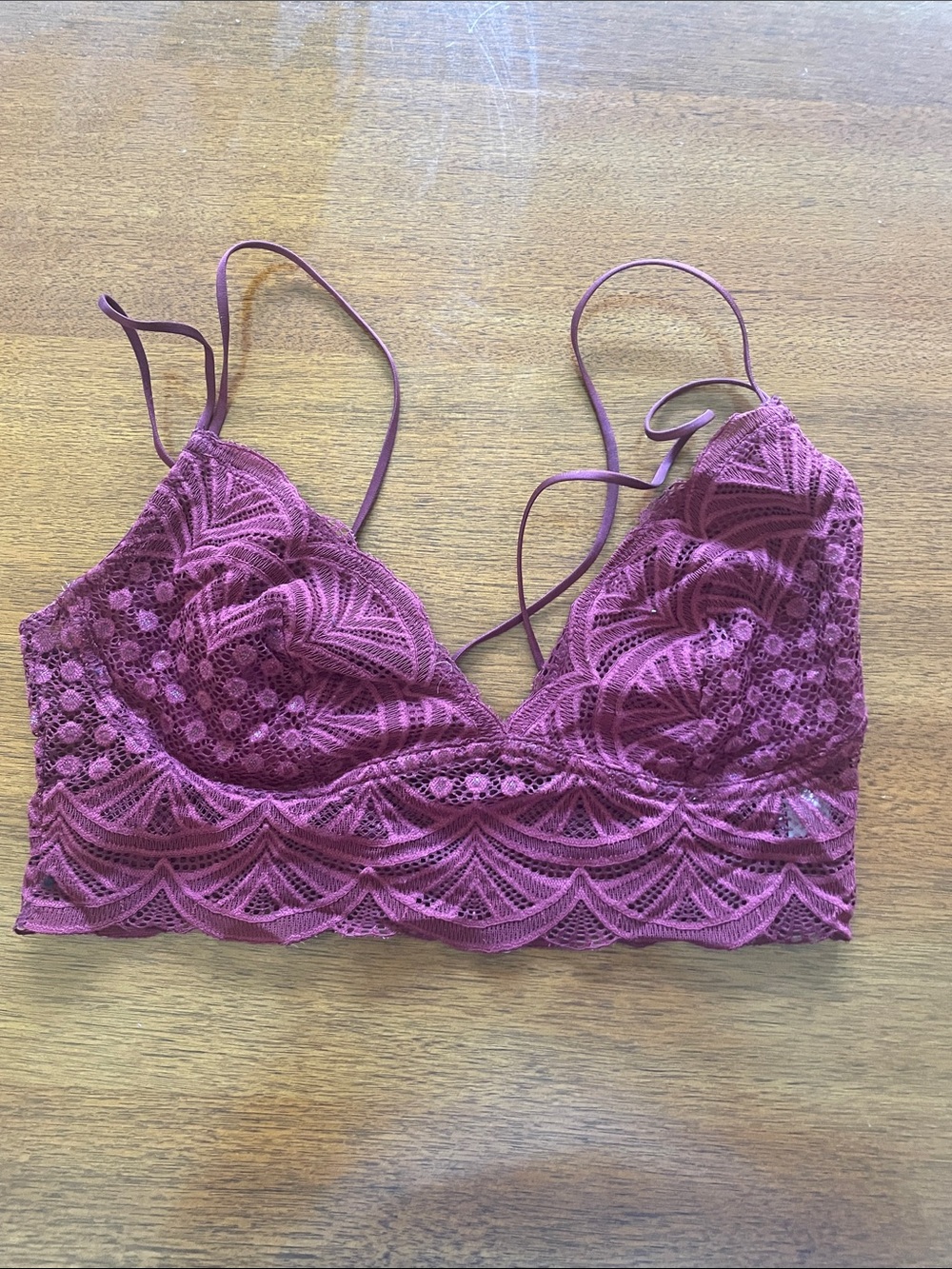 Auden Lace Bralette — Plum size small lacy bra size small